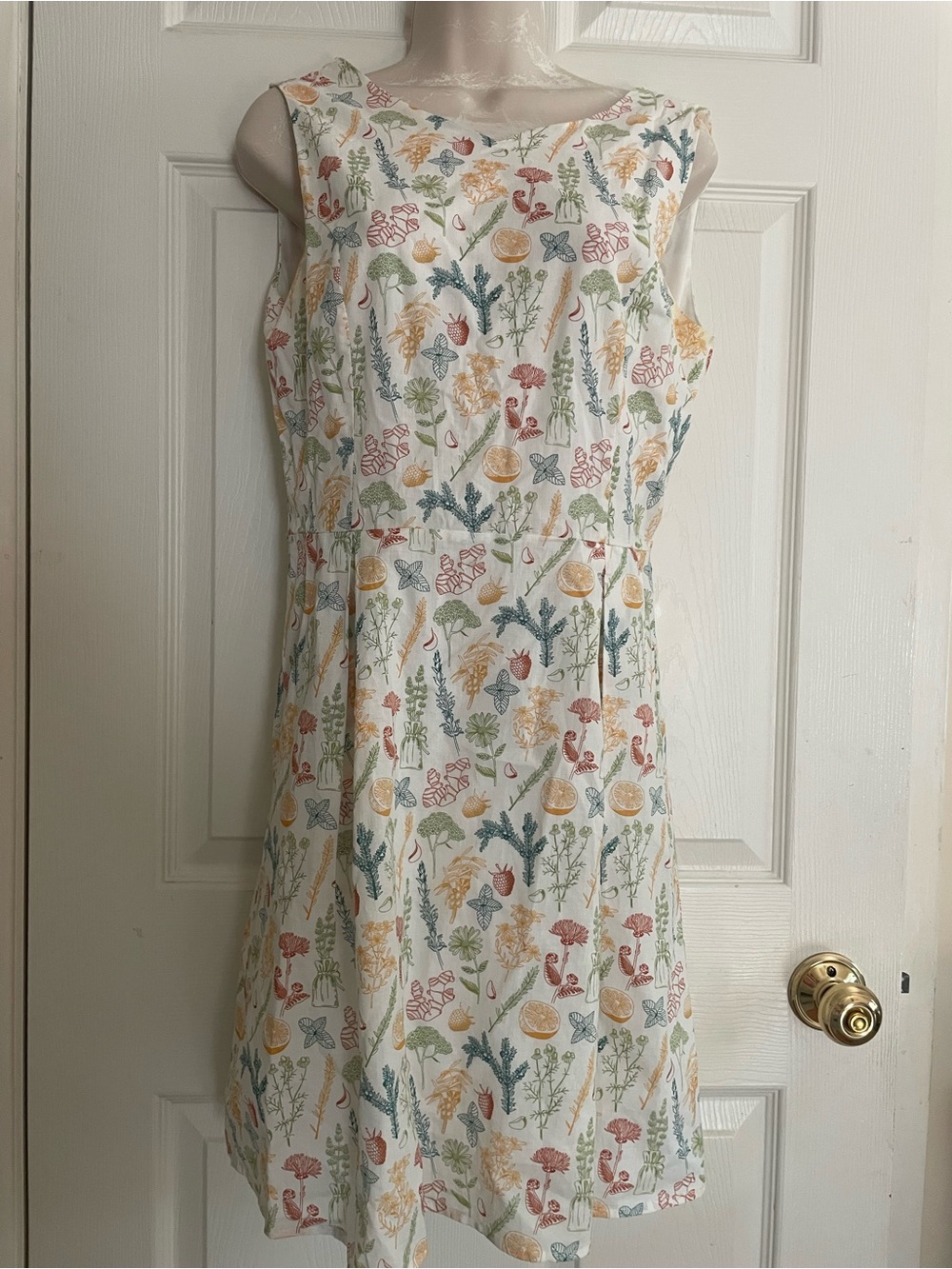 SM Wardrobe Sleeveless Garden Theme Print Summer Dress